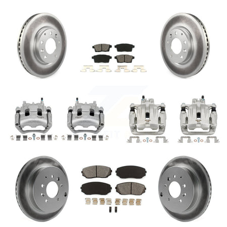 Front Rear Brake Caliper Coat Rotor And Semi-Metallic Pad Kit (10Pc) For Mazda CX-7 Ford KCG-100957S