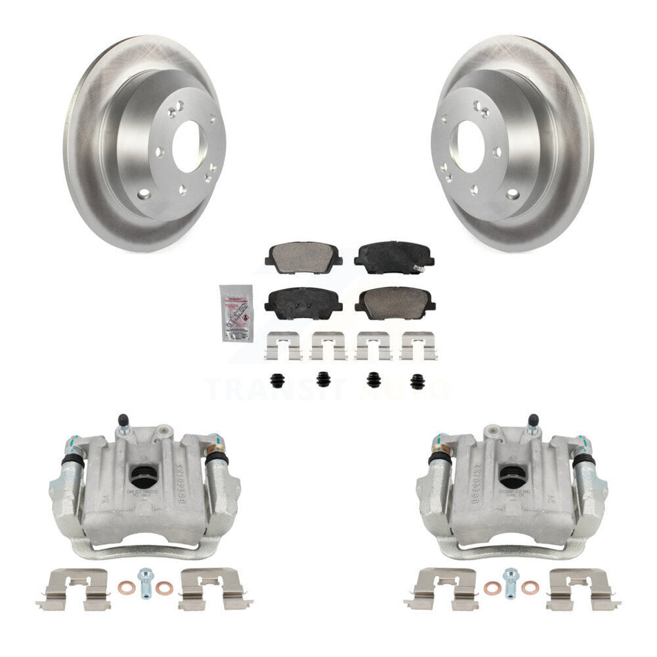 Rear Brake Caliper Coat Rotors Ceramic Pad Kit For Hyundai Santa Fe Sport Kia Sorento XL KCG-100960N