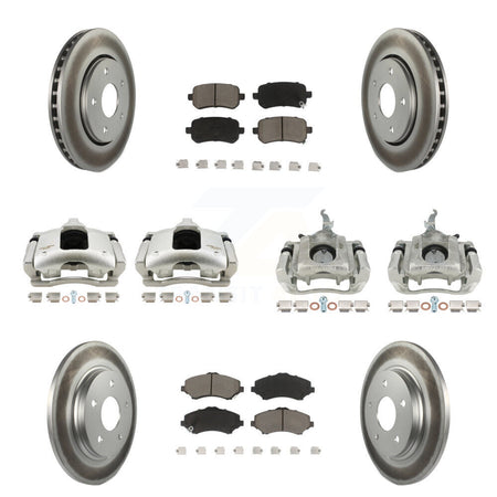 Front Rear Brake Caliper Coat Rotor & Ceramic Pad Kit (10Pc) For 2009-2011 Dodge Journey KCG-100961C