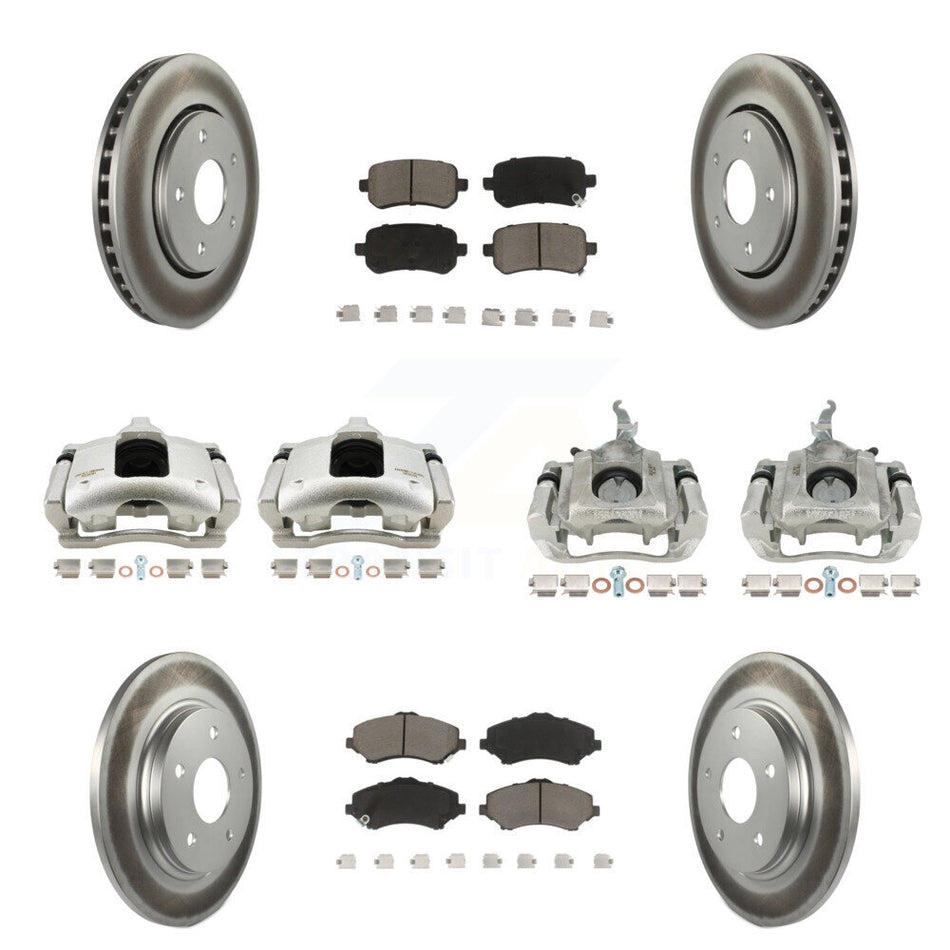 Front Rear Brake Caliper Coat Rotor & Ceramic Pad Kit (10Pc) For 2009-2011 Dodge Journey KCG-100961C