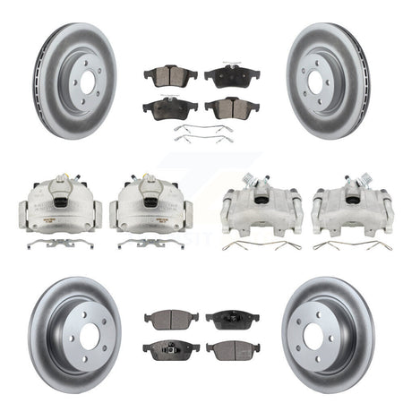 Front Rear Disc Brake Caliper Coat Rotors & Semi-Metallic Pad Kit (10Pc) For Ford Escape KCG-100962P