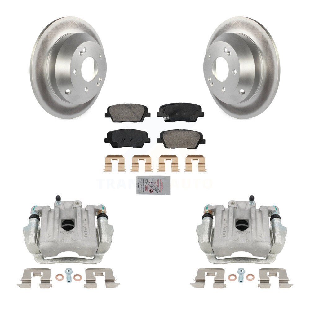 Rear Brake Caliper Coat Rotors Ceramic Pad Kit For Hyundai Santa Fe Sport Kia Sorento XL KCG-100964N