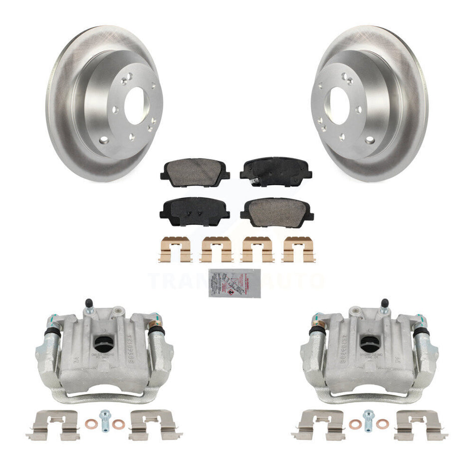 Rear Brake Caliper Coat Rotors Ceramic Pad Kit For Hyundai Santa Fe Sport Kia Sorento XL KCG-100964N