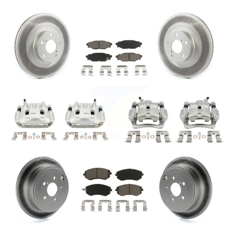 Front Rear Brake Caliper Coat Rotor & Ceramic Pad Kit (10Pc) For Subaru Impreza Forester KCG-100965C