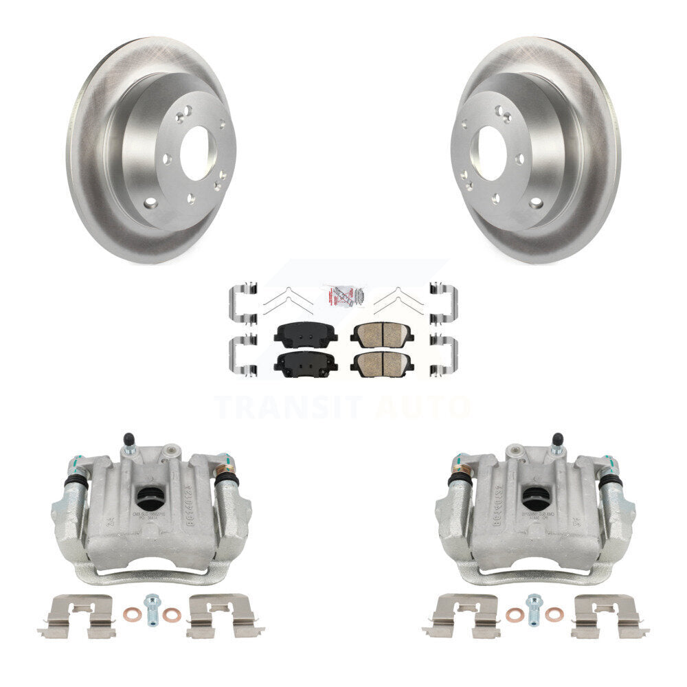 Rear Brake Caliper Coat Rotor And Ceramic Pad Kit For Kia Sorento Hyundai Santa Fe Sport KCG-100965N