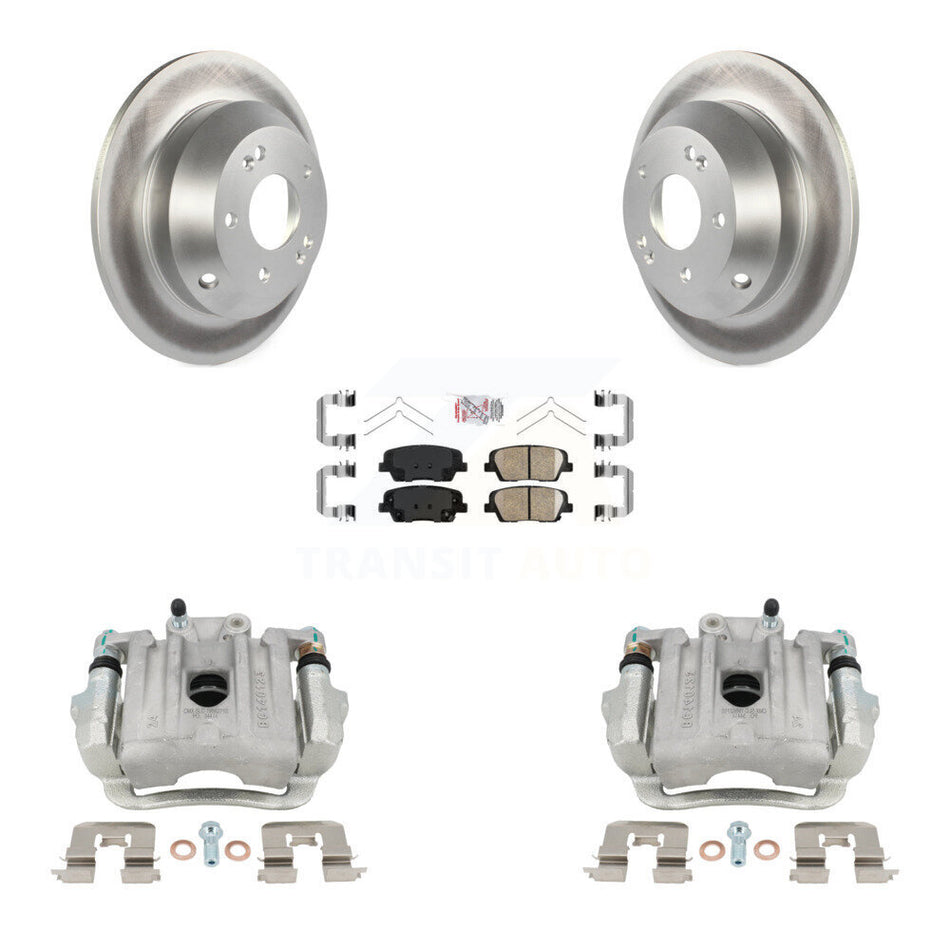 Rear Brake Caliper Coat Rotor And Ceramic Pad Kit For Kia Sorento Hyundai Santa Fe Sport KCG-100965N