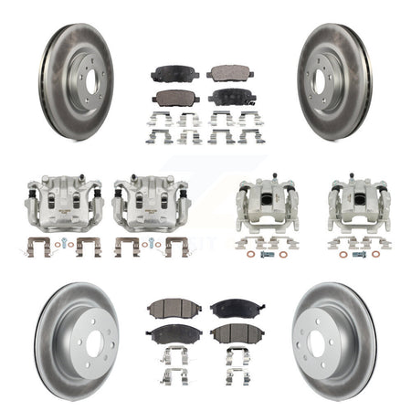 Front Rear Brake Caliper Coat Rotor & Ceramic Pad Kit (10Pc) For 2008-2012 INFINITI EX35 KCG-100965T