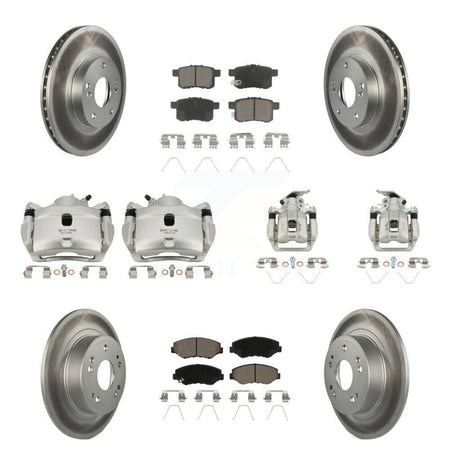Front Rear Brake Caliper Coat Rotor Ceramic Pad Kit (10Pc) For Honda Accord LX with 2.4L KCG-100968C