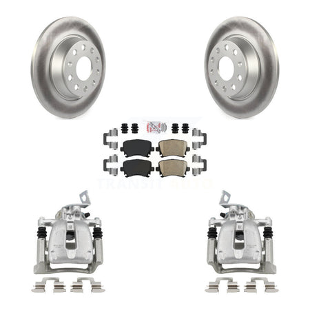 Rear Disc Brake Caliper Coated Rotors And Ceramic Pads Kit For Volkswagen CC Passat KCG-100968N