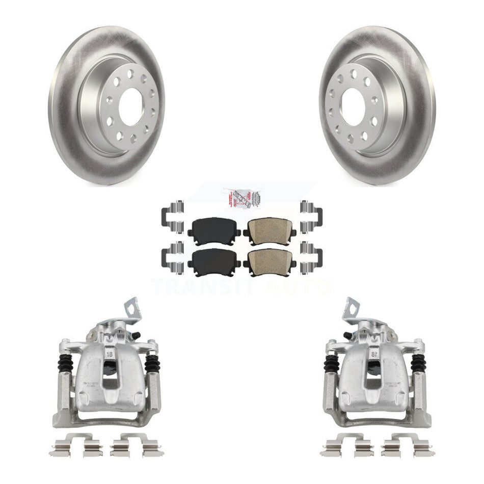 Rear Disc Brake Caliper Coated Rotors And Ceramic Pads Kit For Volkswagen CC Passat KCG-100969N