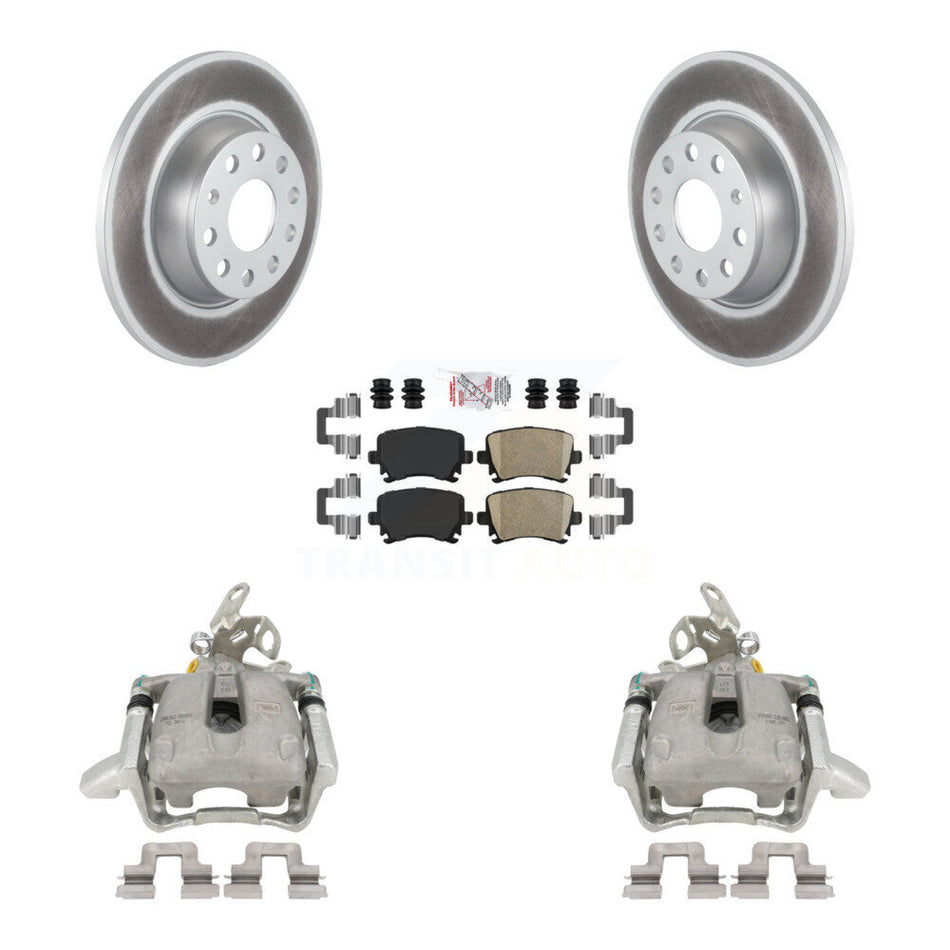 Rear Disc Brake Caliper Coated Rotors And Ceramic Pads Kit For Volkswagen Jetta GTI Audi A3 Quattro KCG-100970N