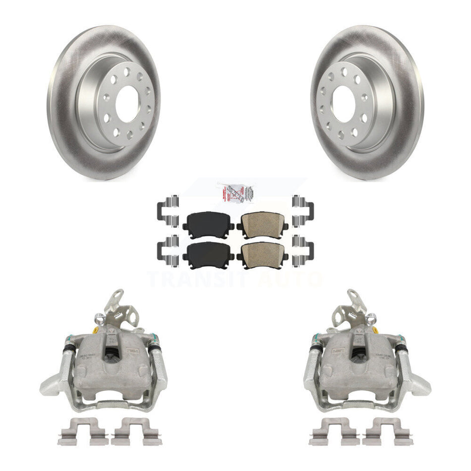 Rear Disc Brake Caliper Coated Rotors And Ceramic Pads Kit For Volkswagen GTI Audi A3 Quattro With 282mm Diameter Rotor KCG-100973N