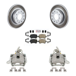 Rear Disc Brake Caliper Coated Rotors And Ceramic Pads Kit For Volkswagen Jetta Rabbit KCG-100978N