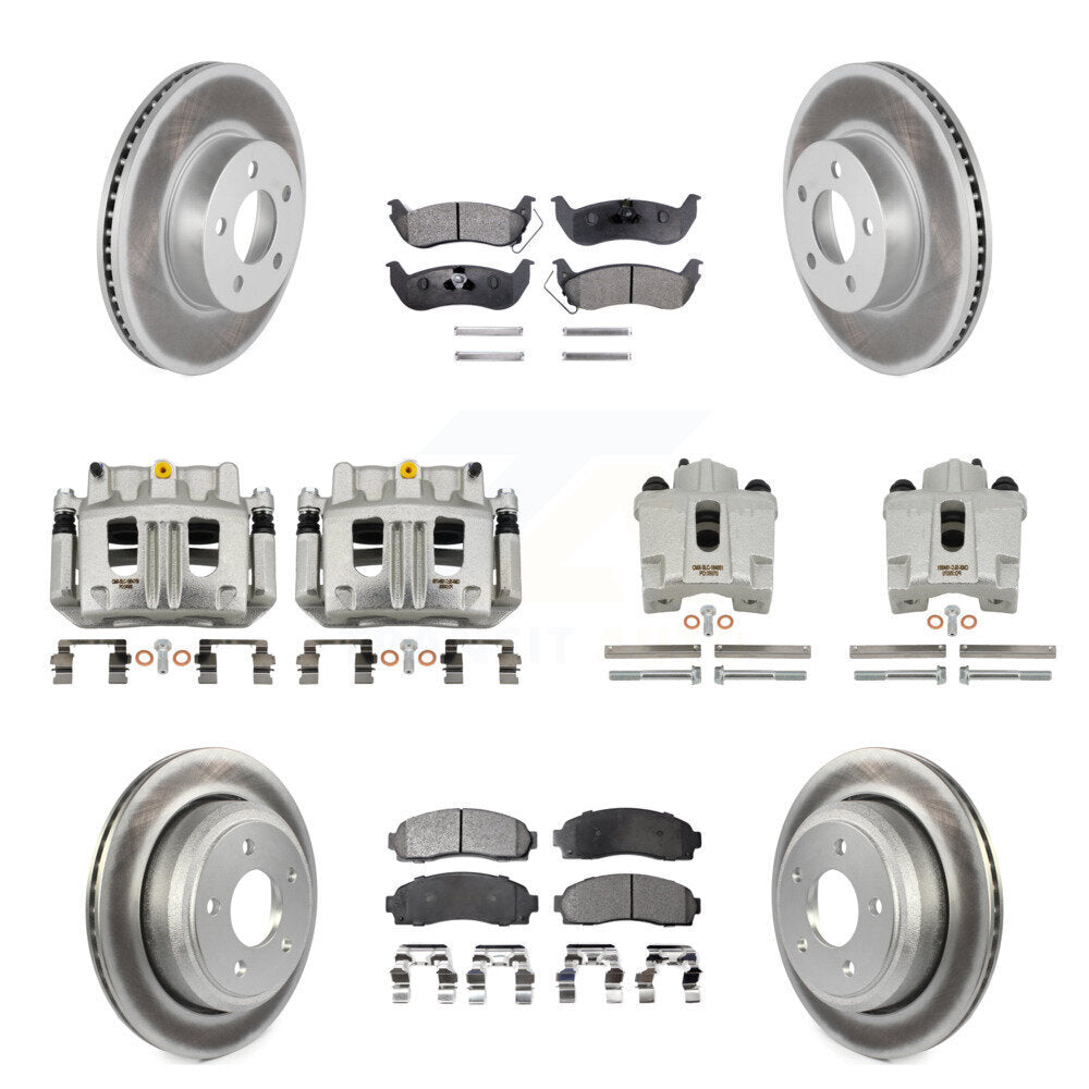 Front Rear Brake Caliper Coat Rotor Ceramic Pad Kit (10Pc) For 2010-2011 Ford Ranger 4WD KCG-100978T
