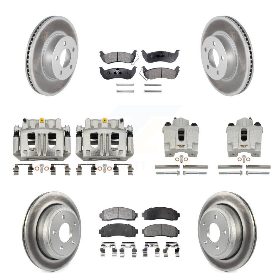 Front Rear Brake Caliper Coat Rotor Ceramic Pad Kit (10Pc) For 2010-2011 Ford Ranger 4WD KCG-100978T