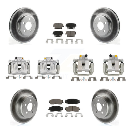 Front Rear Brake Caliper Coat Rotor Ceramic Pad Kit (10Pc) For Dodge Chrysler 300 Magnum KCG-100986C