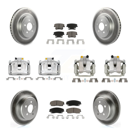 Front Rear Disc Brake Caliper Coated Rotors And Ceramic Pad Kit (10Pc) For Dodge Charger KCG-100988C