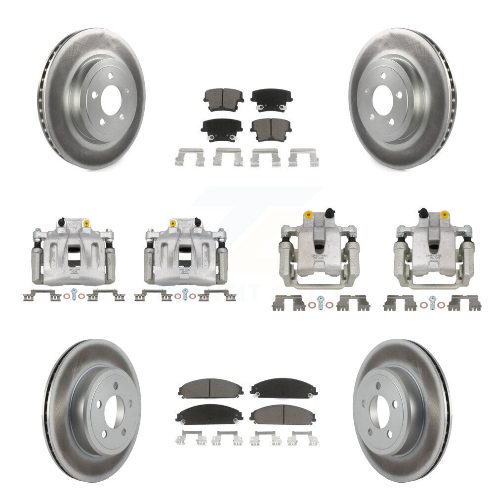 Front Rear Disc Brake Caliper Coated Rotors And Ceramic Pads Kit (10Pc) For Chrysler 300 KCG-100989C