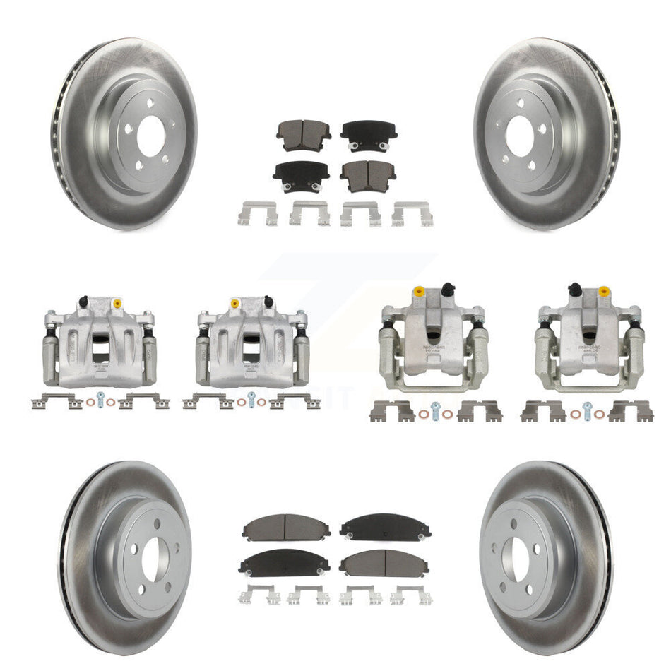 Front Rear Disc Brake Caliper Coated Rotors And Ceramic Pads Kit (10Pc) For Chrysler 300 KCG-100989C