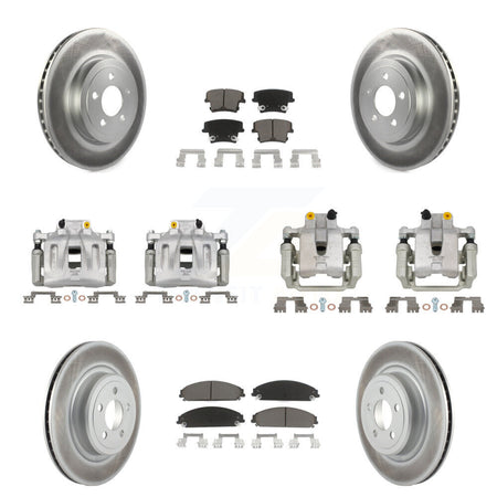 Front Rear Brake Caliper Coat Rotor & Ceramic Pad Kit (10Pc) For 2011 Dodge Charger 3.6L KCG-100990C