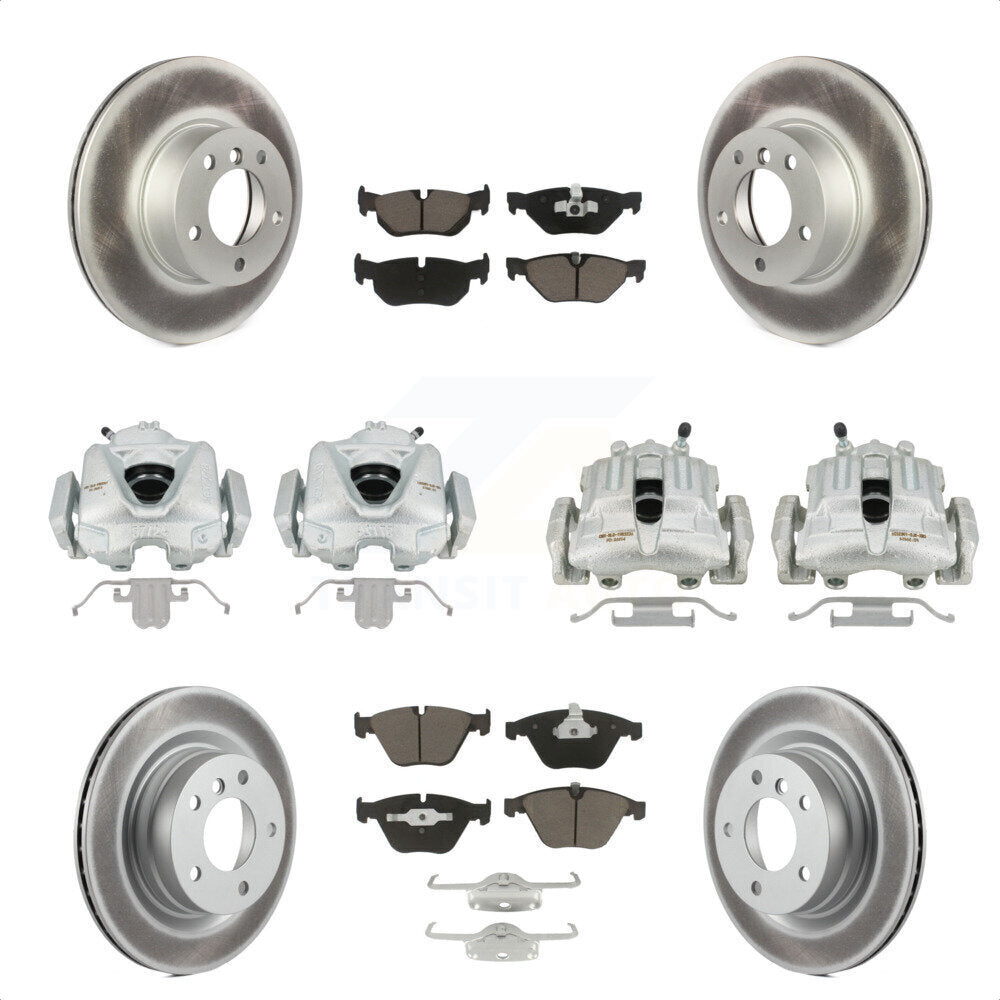 Front Rear Disc Brake Caliper Coated Rotors And Ceramic Pads Kit (10Pc) For BMW 328i 323i KCG-100993C by Transit Auto