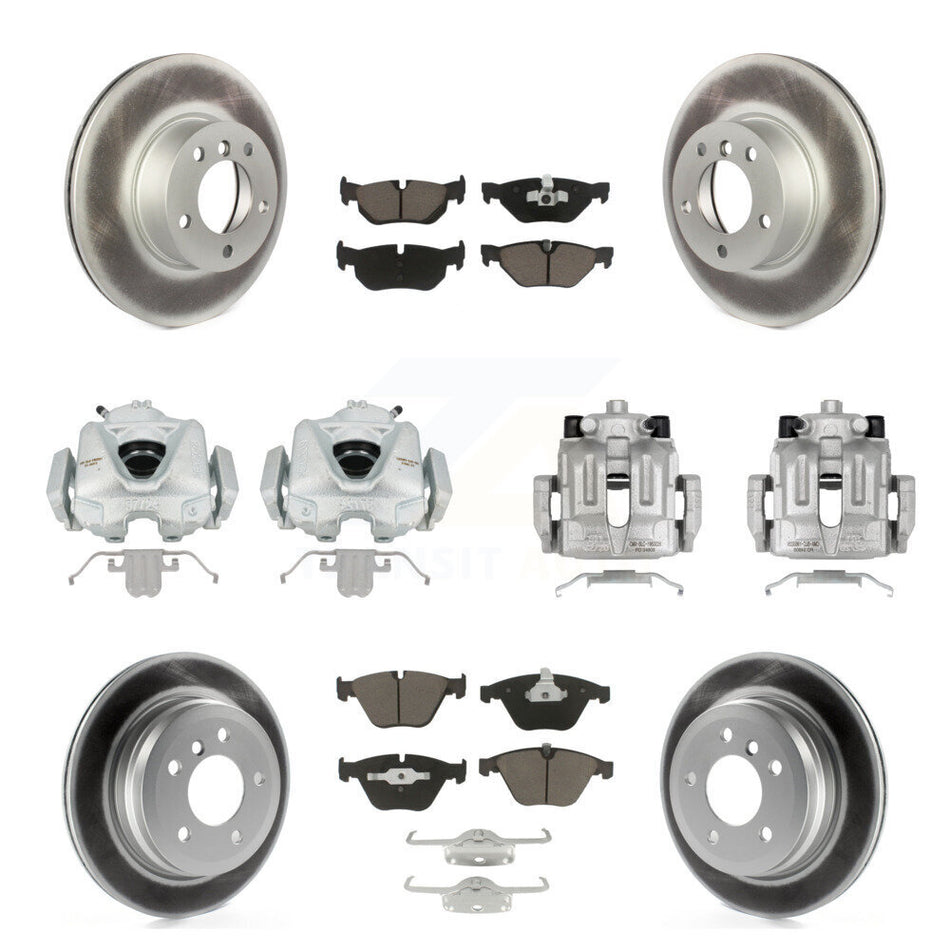 Front Rear Disc Brake Caliper Coated Rotors And Ceramic Pads Kit (10Pc) For BMW 328i xDrive X1 328xi KCG-100995C