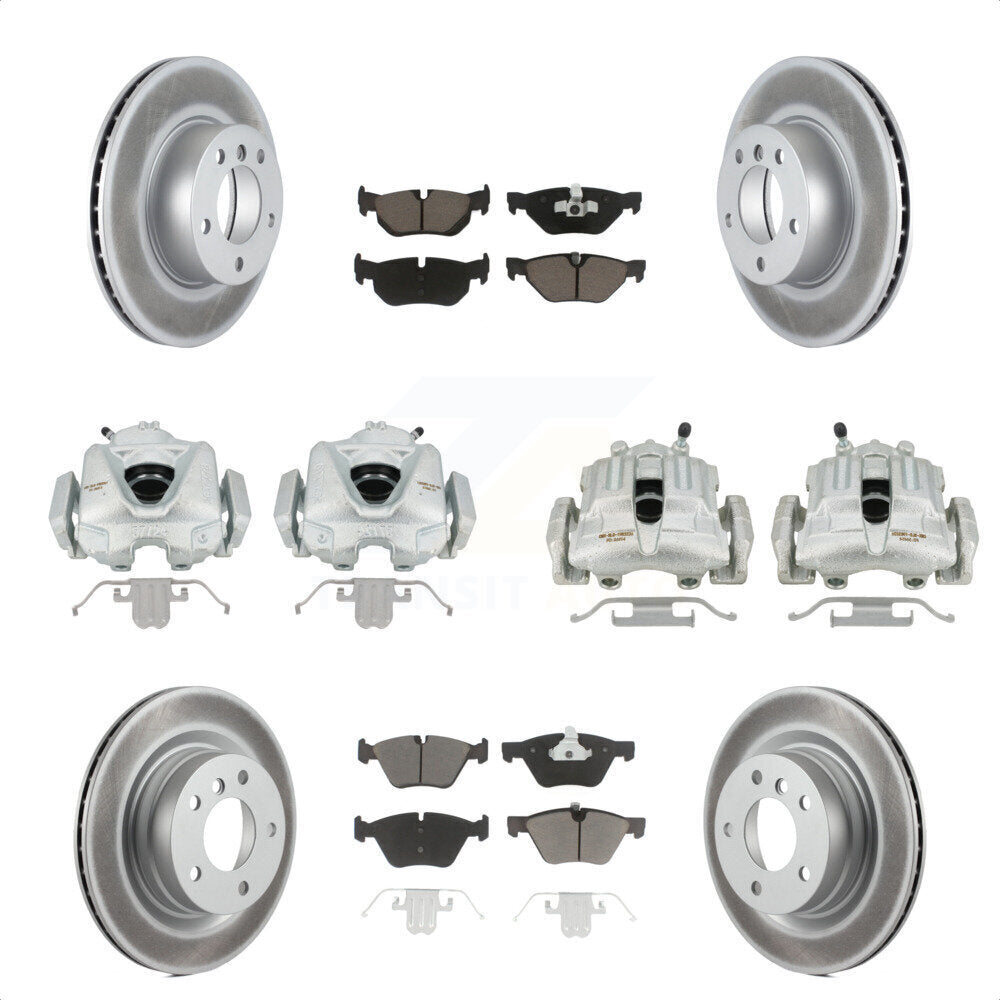 Front Rear Disc Brake Caliper Coated Rotors And Ceramic Pads Kit (10Pc) For BMW 328i 323i KCG-100996C by Transit Auto