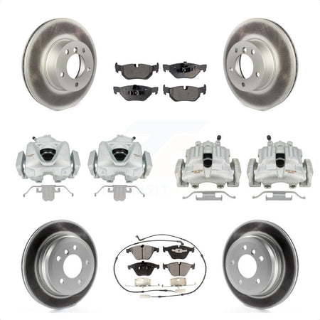 Front Rear Disc Brake Caliper Coated Rotors And Ceramic Pads Kit (10Pc) For BMW 328i xDrive X1 328xi KCG-100996T by Transit Auto