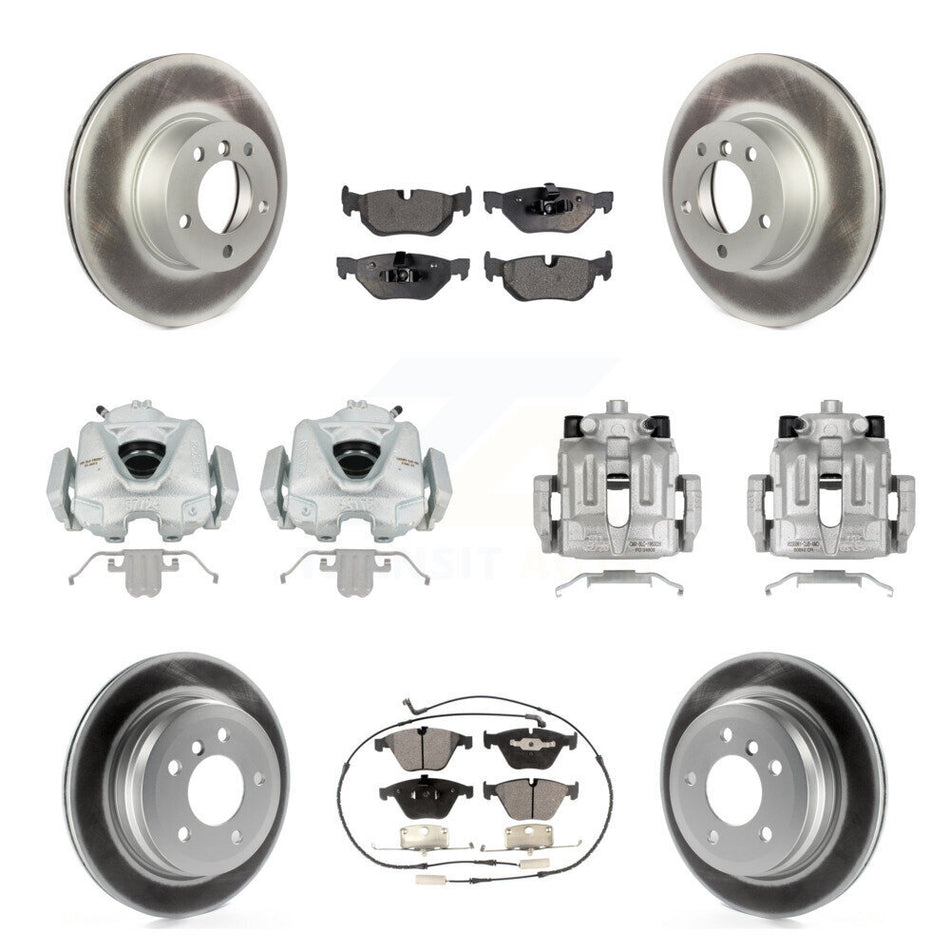 Front Rear Disc Brake Caliper Coated Rotors And Ceramic Pads Kit (10Pc) For BMW 328i xDrive X1 328xi KCG-100996T