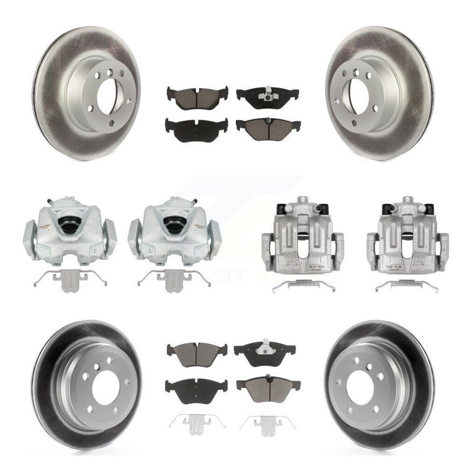 Front Rear Disc Brake Caliper Coated Rotors And Ceramic Pads Kit (10Pc) For 2008 BMW 328xi To 08 07 KCG-100999C