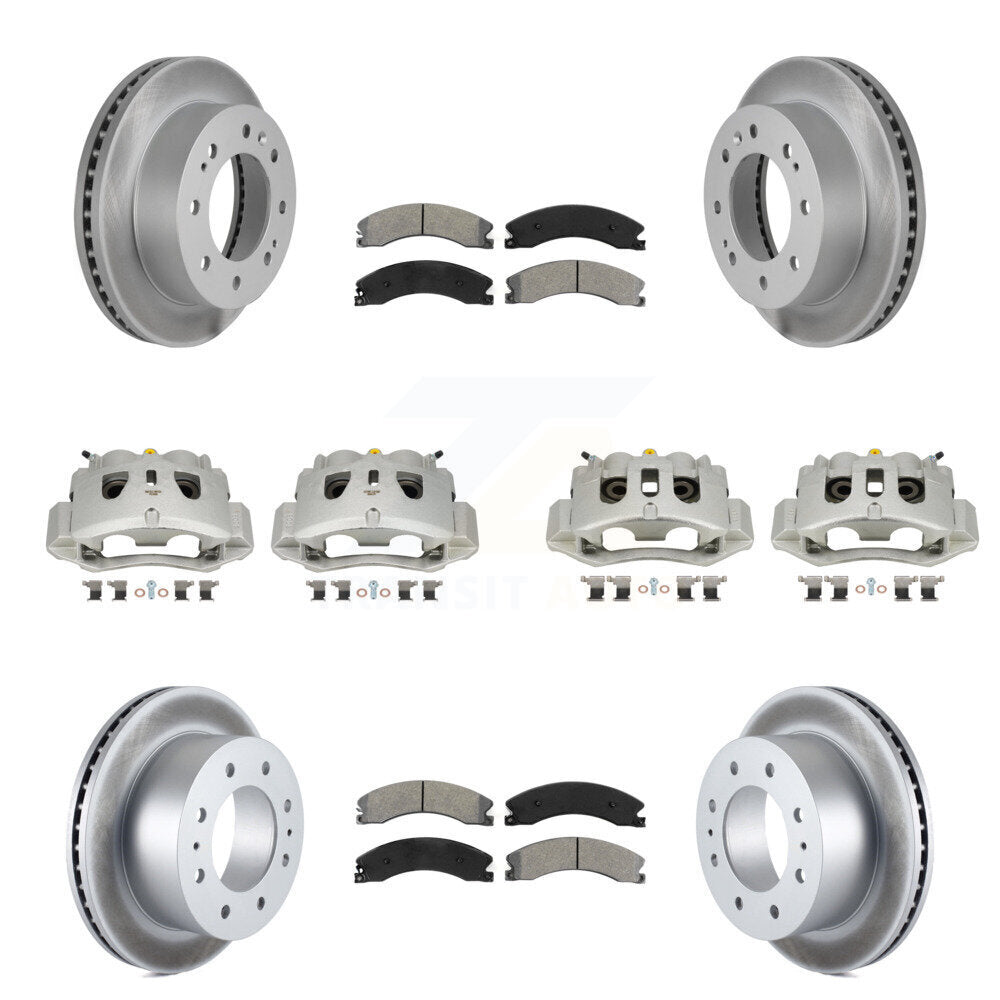 Front Rear Brake Caliper Coat Rotors Semi-Metallic Pad Kit (10Pc) For GMC Chevrolet 2500 KCG-101000S