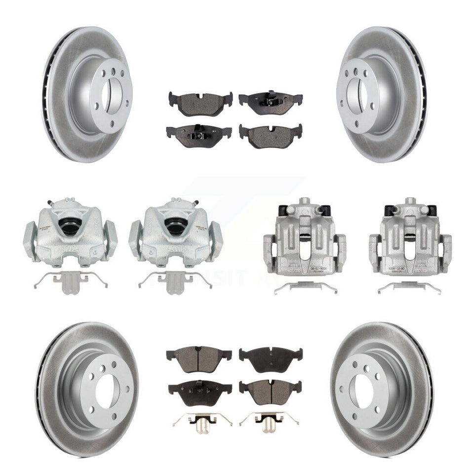 Front Rear Disc Brake Caliper Coated Rotors And Ceramic Pads Kit (10Pc) For BMW 328i 323i KCG-101001T
