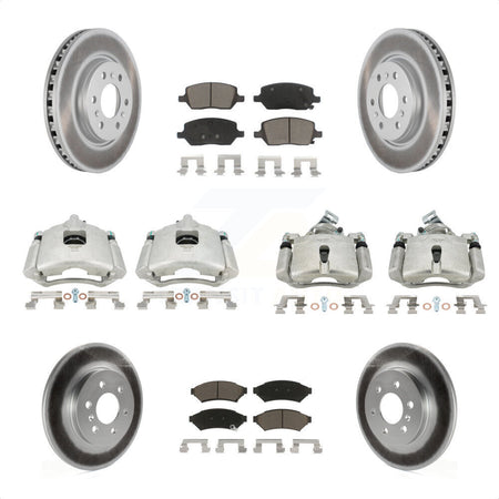 Front Rear Disc Brake Caliper Coated Rotors And Ceramic Pads Kit (10Pc) For Chevrolet Uplander Buick Terraza Pontiac Montana Saturn Relay KCG-101002C by Transit Auto