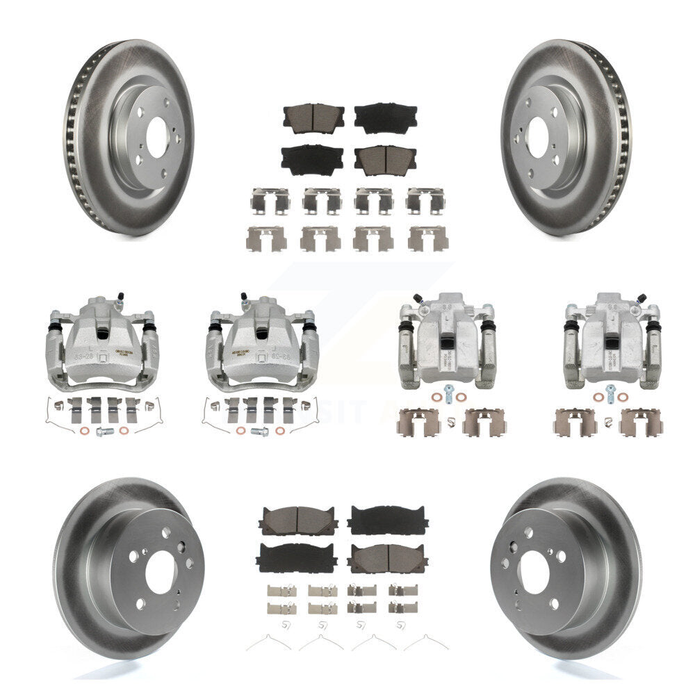 Front Rear Brake Caliper Coat Rotors Ceramic Pad Kit (10Pc) For Toyota Camry Lexus ES350 KCG-101005C