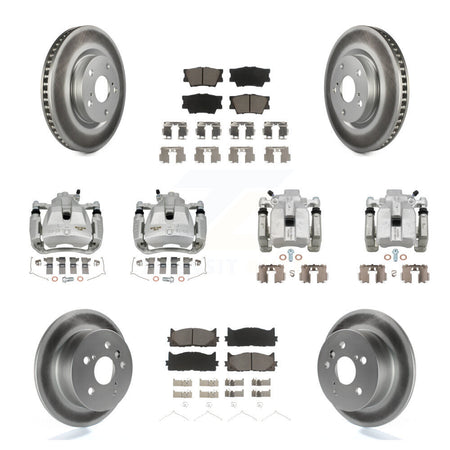 Front Rear Brake Caliper Coat Rotors Ceramic Pad Kit (10Pc) For Toyota Camry Lexus ES350 KCG-101005C