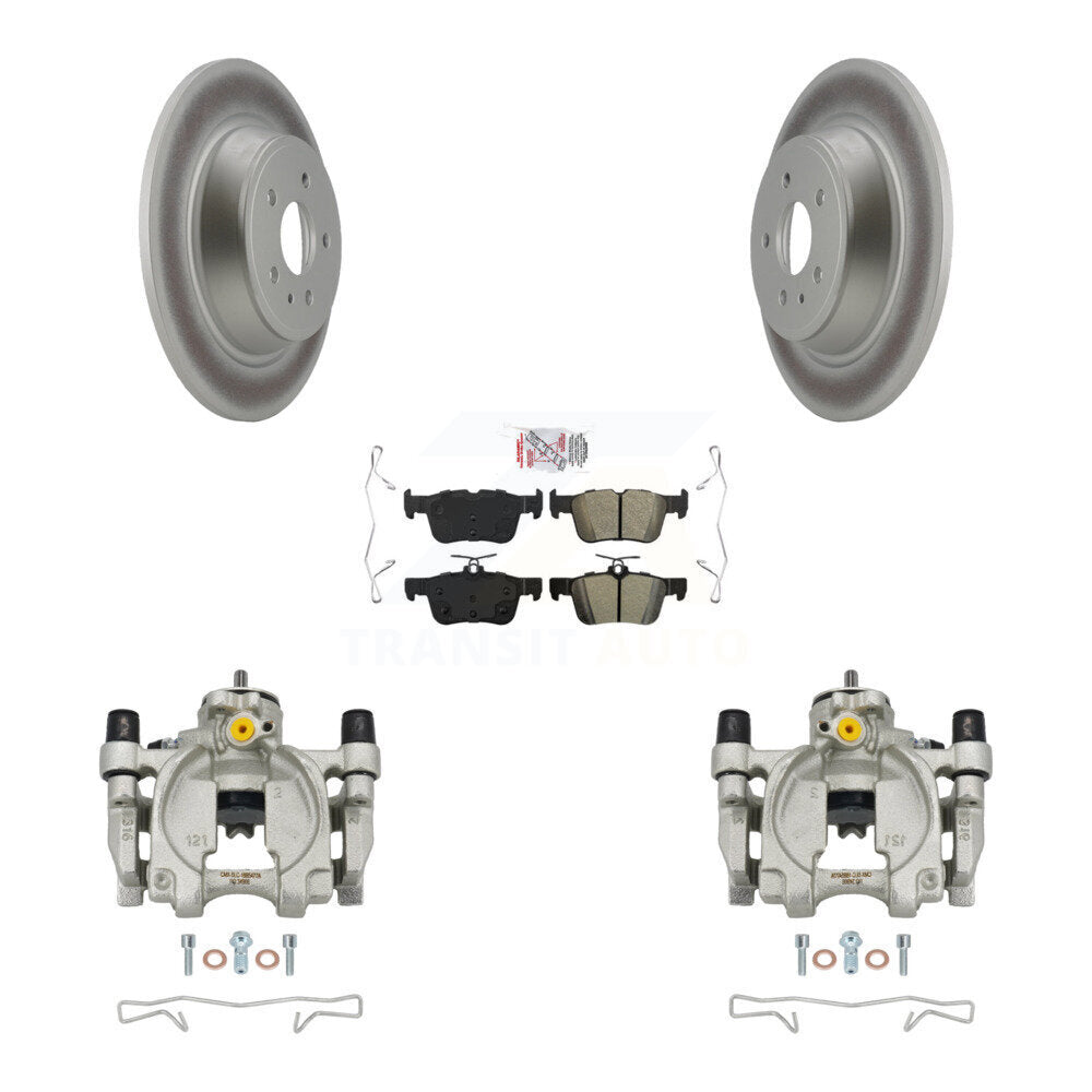 Rear Brake Caliper Coat Rotor & Semi-Metallic Pad Kit For Ford Escape Fusion Lincoln MKC KCG-101008N