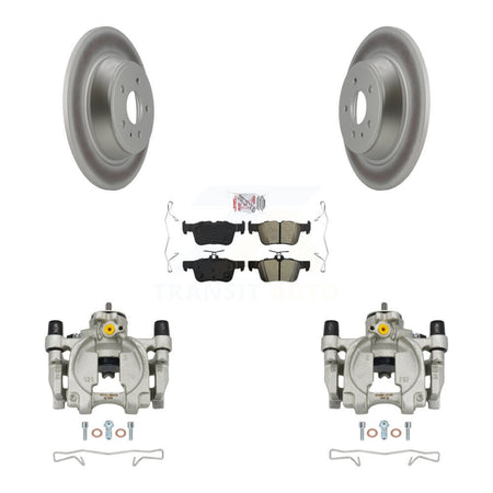 Rear Brake Caliper Coat Rotor & Semi-Metallic Pad Kit For Ford Escape Fusion Lincoln MKC KCG-101008N