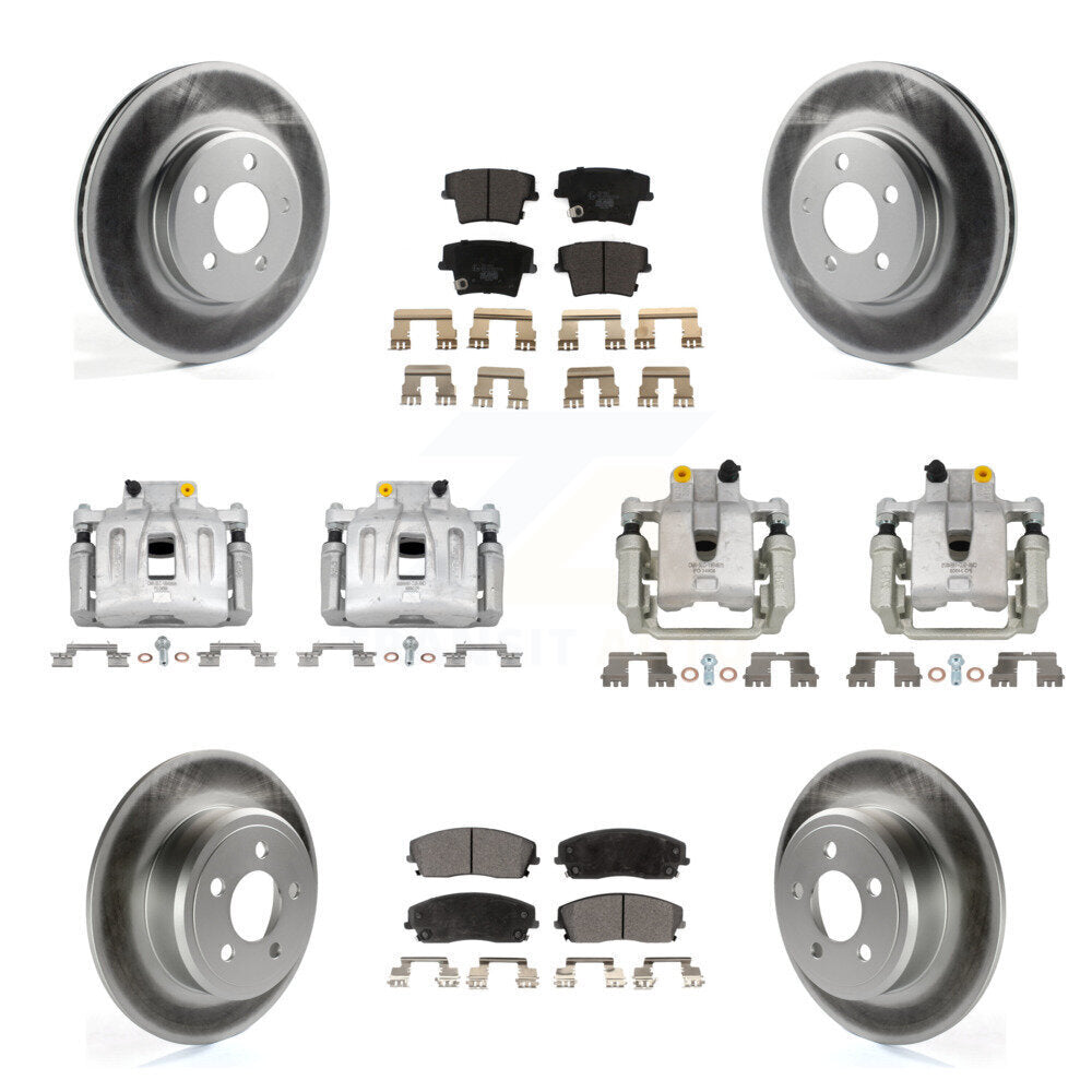 Front Rear Disc Brake Caliper Coat Rotor & Ceramic Pad Kit (10Pc) For Chrysler 300 Dodge KCG-101008T