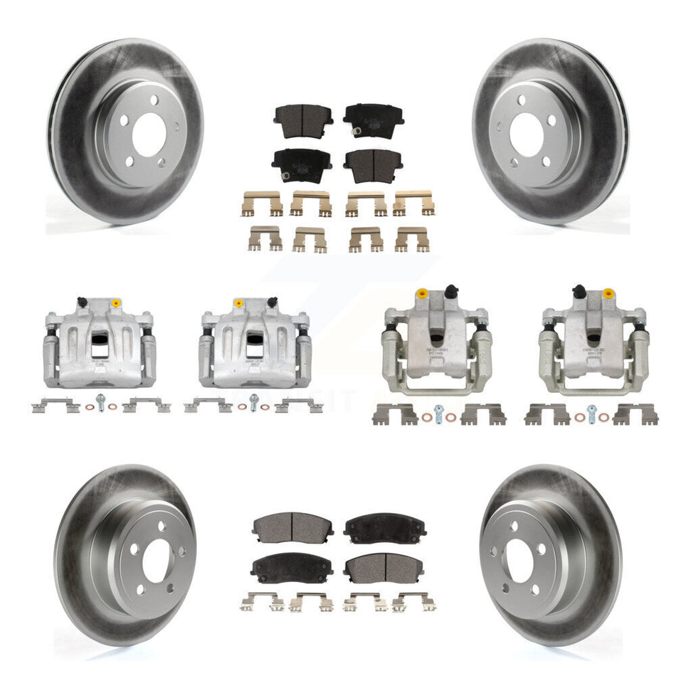 Front Rear Disc Brake Caliper Coat Rotor & Ceramic Pad Kit (10Pc) For Chrysler 300 Dodge KCG-101008T