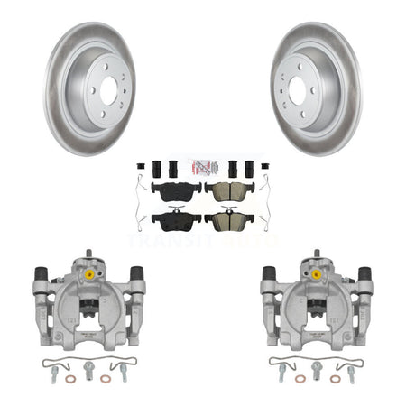 Rear Disc Brake Caliper Coat Rotor And Semi-Metallic Pad Kit For Ford Fusion Lincoln MKZ KCG-101009N