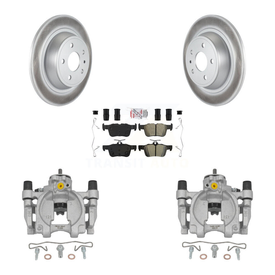 Rear Disc Brake Caliper Coat Rotor And Semi-Metallic Pad Kit For Ford Fusion Lincoln MKZ KCG-101009N
