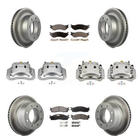 Front Rear Disc Brake Caliper Coat Rotor Semi-Metallic Pad Kit (10Pc) For Dodge Ram 3500 KCG-101009P