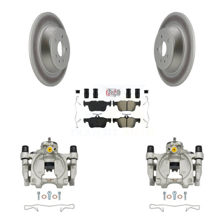 Rear Brake Caliper Coat Rotor & Semi-Metallic Pad Kit For Ford Escape Fusion Lincoln MKC KCG-101010N