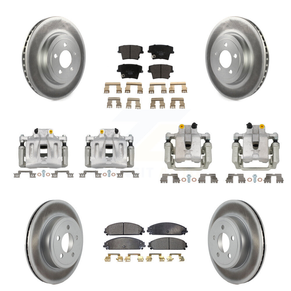 Front Rear Disc Brake Caliper Coated Rotors And Ceramic Pads Kit (10Pc) For Chrysler 300 KCG-101010T
