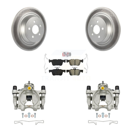Rear Brake Caliper Coat Rotor & Semi-Metallic Pad Kit For Ford Edge Lincoln MKX Nautilus KCG-101011N