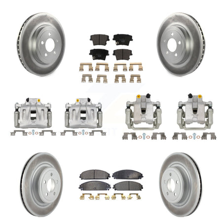 Front Rear Brake Caliper Coat Rotor & Ceramic Pad Kit (10Pc) For 2011 Dodge Charger 3.6L KCG-101011T