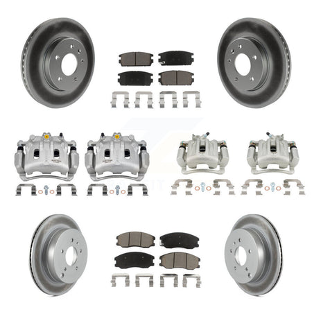 Front Rear Brake Caliper Coat Rotor Ceramic Pad Kit (10Pc) For Chevrolet Equinox Pontiac KCG-101012C