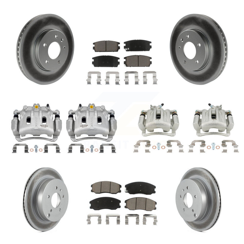 Front Rear Brake Caliper Coat Rotor Ceramic Pad Kit (10Pc) For Chevrolet Equinox Pontiac KCG-101012C
