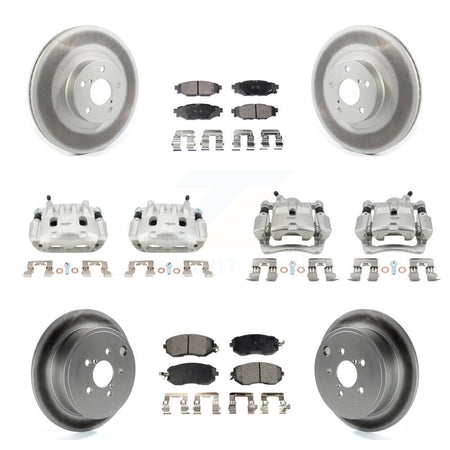Front Rear Brake Caliper Coat Rotor & Ceramic Pad Kit (10Pc) For Subaru Impreza Forester KCG-101012T