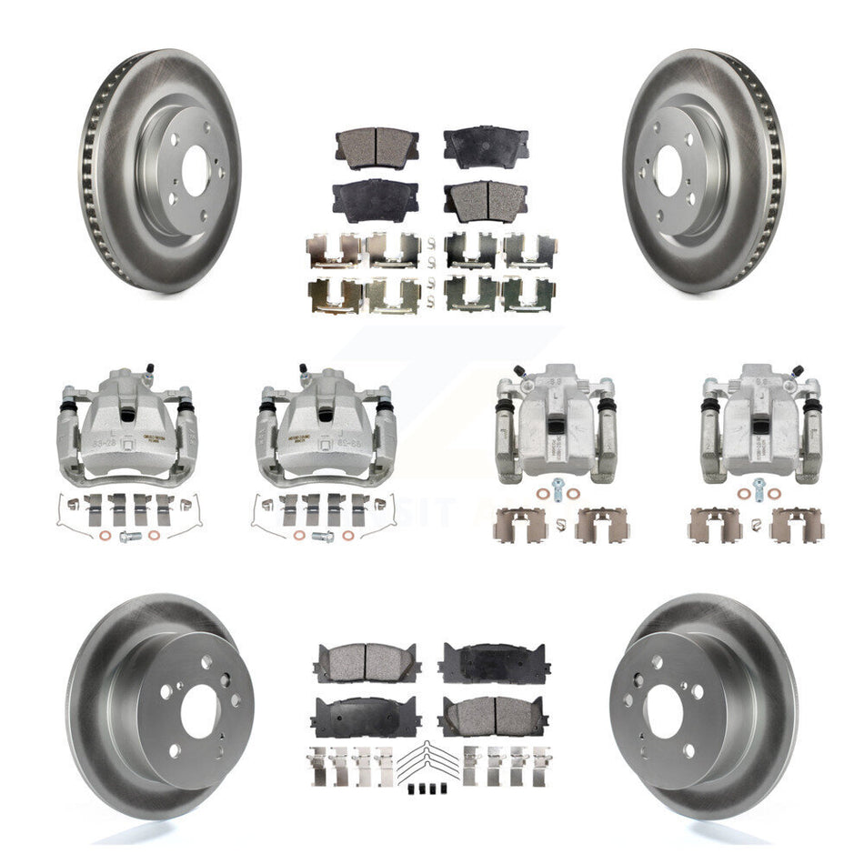Front Rear Brake Caliper Coat Rotors Ceramic Pad Kit (10Pc) For Toyota Camry Lexus ES350 KCG-101015T